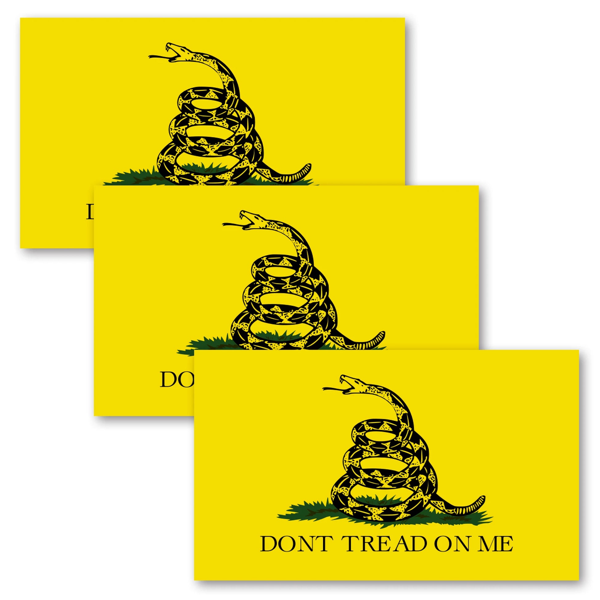 Don't Tread on Me Decals Bumper Stickers Yellow