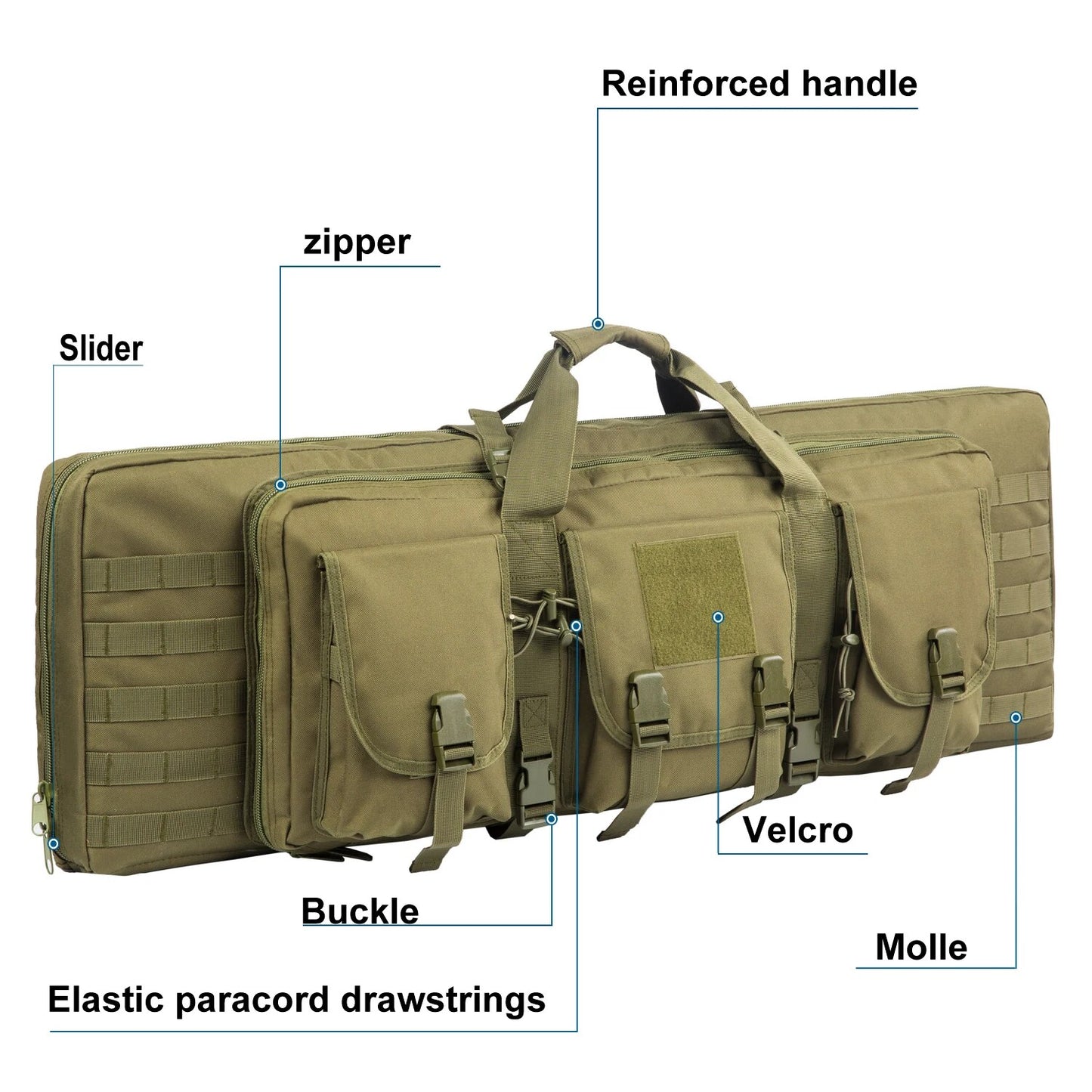 Double Rifle Case Features Olive