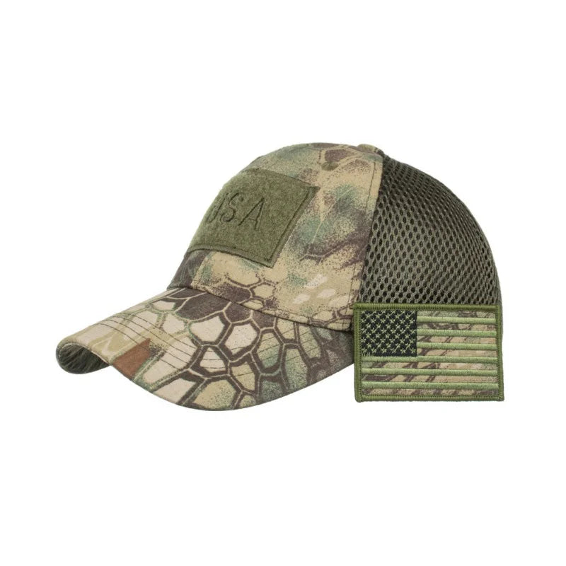 Tactical Baseball Cap with USA Flag Patch