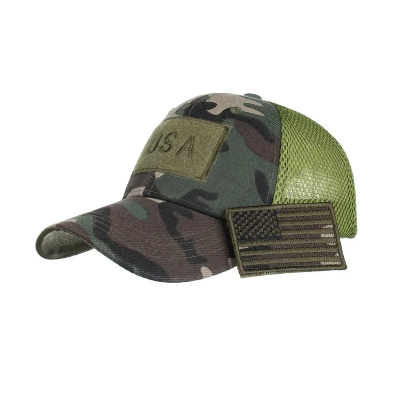 Tactical Baseball Cap with USA Flag Patch